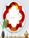 Golden Sun Sinking in Red Waters - Modern Round or Oval Wall Mirror - Quatrefoil