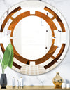 Water Lily Digital Art Fractal Flower - Modern Round or Oval Wall Mirror - Space