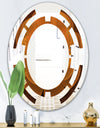 Water Lily Digital Art Fractal Flower - Modern Round or Oval Wall Mirror - Space