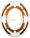 Water Lily Digital Art Fractal Flower - Modern Round or Oval Wall Mirror - Space