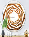 Water Lily Digital Art Fractal Flower - Modern Round or Oval Wall Mirror - Whirl