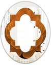 Water Lily Digital Art Fractal Flower - Modern Round or Oval Wall Mirror - Quatrefoil