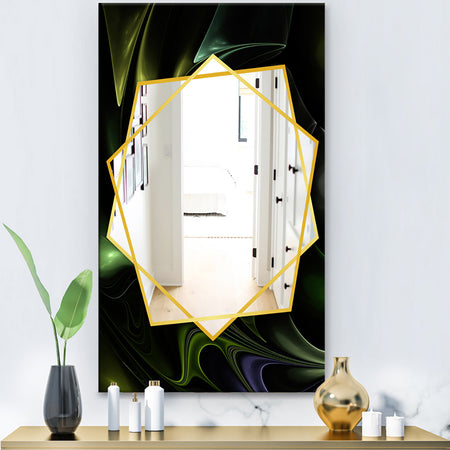Multi Colored Green Stained Glass - Modern Mirror - Frameless Contemporary Wall Mirror