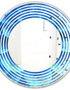 Large Light Blue Flower and Petals - Modern Round or Oval Wall Mirror - Wave
