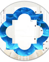 Large Light Blue Flower and Petals - Modern Round or Oval Wall Mirror - Quatrefoil
