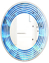 Large Light Blue Flower and Petals - Modern Round or Oval Wall Mirror - Wave