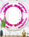Large Pink Flower and Petals - Modern Round or Oval Wall Mirror - Space