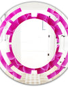 Large Pink Flower and Petals - Modern Round or Oval Wall Mirror - Space