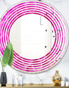 Large Pink Flower and Petals - Modern Round or Oval Wall Mirror - Wave