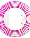 Large Pink Flower and Petals - Modern Round or Oval Wall Mirror - Wave