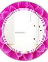 Large Pink Flower and Petals - Modern Round or Oval Wall Mirror - Triple C