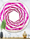 Large Pink Flower and Petals - Modern Round or Oval Wall Mirror - Whirl