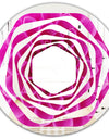 Large Pink Flower and Petals - Modern Round or Oval Wall Mirror - Whirl