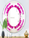 Large Pink Flower and Petals - Modern Round or Oval Wall Mirror - Space
