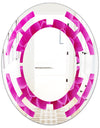 Large Pink Flower and Petals - Modern Round or Oval Wall Mirror - Space
