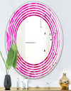 Large Pink Flower and Petals - Modern Round or Oval Wall Mirror - Wave