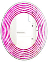 Large Pink Flower and Petals - Modern Round or Oval Wall Mirror - Wave