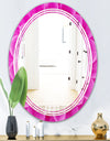 Large Pink Flower and Petals - Modern Round or Oval Wall Mirror - Triple C