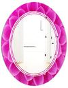 Large Pink Flower and Petals - Modern Round or Oval Wall Mirror - Triple C