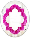 Large Pink Flower and Petals - Modern Round or Oval Wall Mirror - Quatrefoil