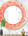 Abstract Orange Flower Design - Modern Round or Oval Wall Mirror - Wave