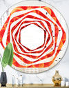 Abstract Orange Flower Design - Modern Round or Oval Wall Mirror - Whirl