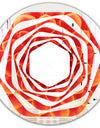 Abstract Orange Flower Design - Modern Round or Oval Wall Mirror - Whirl