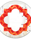 Abstract Orange Flower Design - Modern Round or Oval Wall Mirror - Quatrefoil