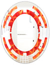 Abstract Orange Flower Design - Modern Round or Oval Wall Mirror - Space
