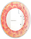 Abstract Orange Flower Design - Modern Round or Oval Wall Mirror - Wave
