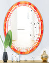 Abstract Orange Flower Design - Modern Round or Oval Wall Mirror - Triple C