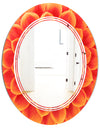 Abstract Orange Flower Design - Modern Round or Oval Wall Mirror - Triple C