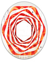 Abstract Orange Flower Design - Modern Round or Oval Wall Mirror - Whirl