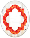 Abstract Orange Flower Design - Modern Round or Oval Wall Mirror - Quatrefoil