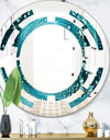Precious Blue Fabulous Pattern - Modern Round or Oval Wall Mirror - Space