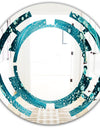 Precious Blue Fabulous Pattern - Modern Round or Oval Wall Mirror - Space