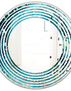 Precious Blue Fabulous Pattern - Modern Round or Oval Wall Mirror - Wave