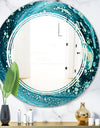 Precious Blue Fabulous Pattern - Modern Round or Oval Wall Mirror - Triple C