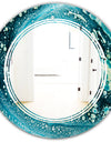 Precious Blue Fabulous Pattern - Modern Round or Oval Wall Mirror - Triple C