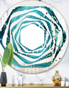 Precious Blue Fabulous Pattern - Modern Round or Oval Wall Mirror - Whirl