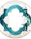 Precious Blue Fabulous Pattern - Modern Round or Oval Wall Mirror - Quatrefoil