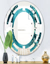 Precious Blue Fabulous Pattern - Modern Round or Oval Wall Mirror - Space