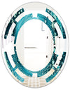 Precious Blue Fabulous Pattern - Modern Round or Oval Wall Mirror - Space