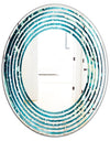 Precious Blue Fabulous Pattern - Modern Round or Oval Wall Mirror - Wave
