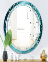 Precious Blue Fabulous Pattern - Modern Round or Oval Wall Mirror - Triple C