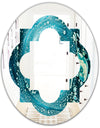 Precious Blue Fabulous Pattern - Modern Round or Oval Wall Mirror - Quatrefoil