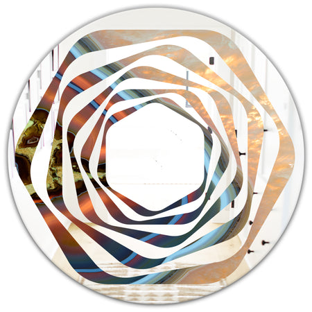 Abstract Mineral Texture - Modern Round or Oval Wall Mirror - Whirl