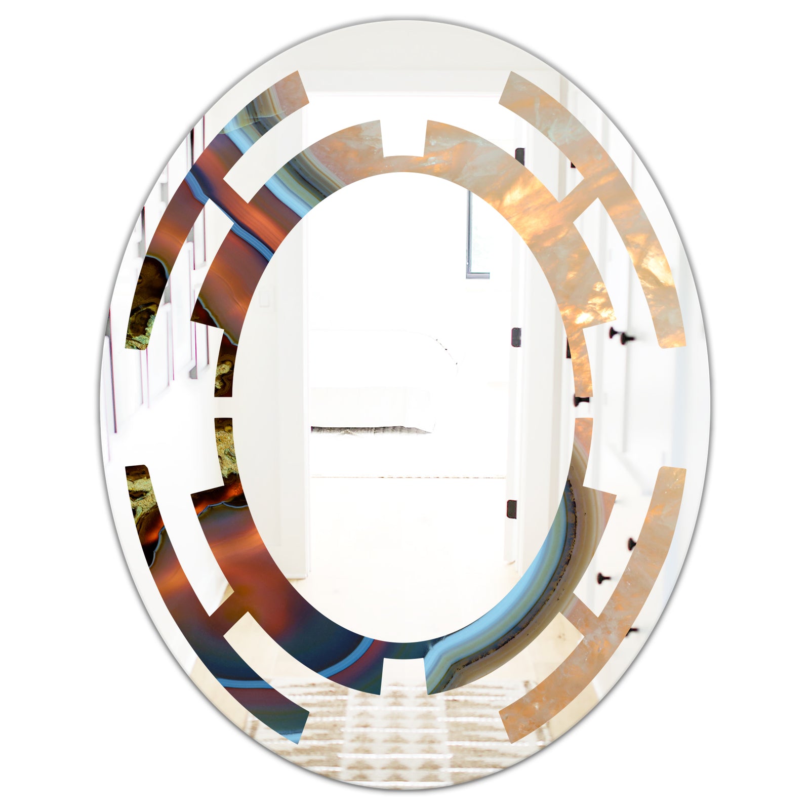 Abstract Mineral Texture - Modern Round or Oval Wall Mirror - Space
