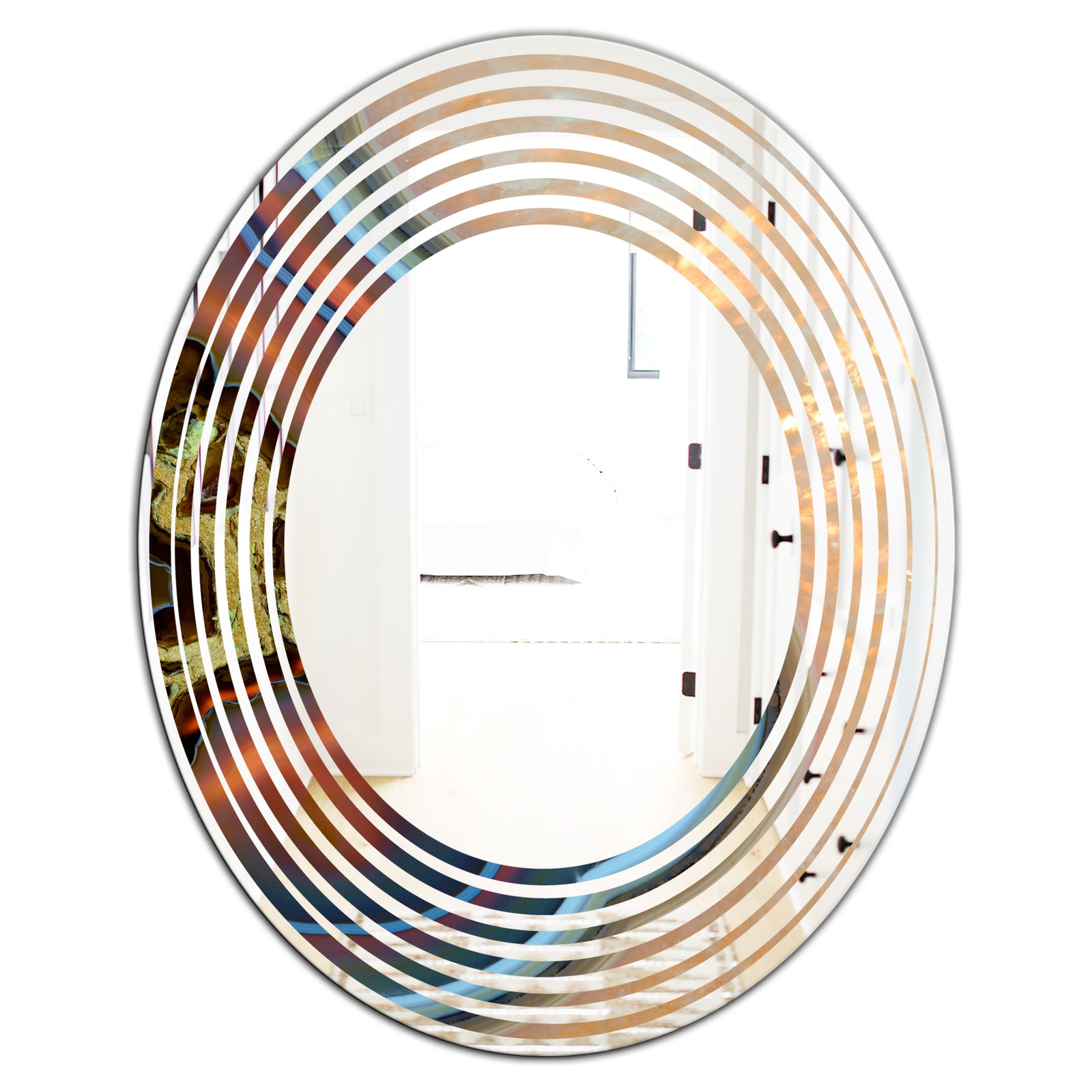 Abstract Mineral Texture - Modern Round or Oval Wall Mirror - Wave