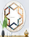 Abstract Mineral Texture - Modern Round or Oval Wall Mirror - Hexagon Star